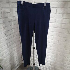 Jones New York Signature Ladies Size Large Navy Pull On Style Pants / Leggings
